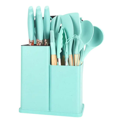 Utensilios Cocina Silicona Espátulas Brochas Cuchillos 19 Pc
