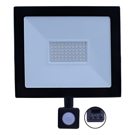 Foco Led Exterior 30w Con Sensor De Movimiento  Blanco