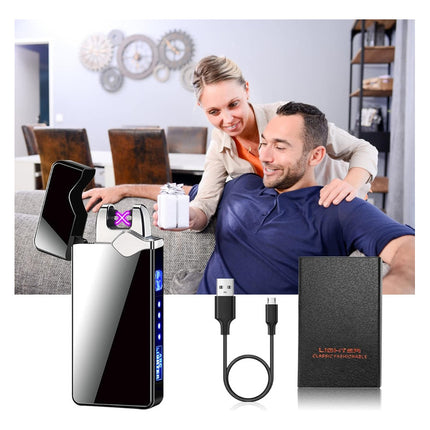 Encendedor Electronico Recargable Usb Doble Arco Metal