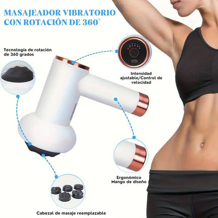 Masajeador Corporal Muscular Pistola Portatil 5 Cabezales V