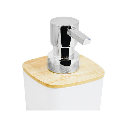 Juego Set De Bano 6pz Blanco Premium Con Bambu  Blanco