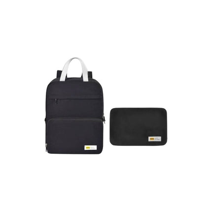 Mochila Plegable De Tela 39x29x15cm. Negro Cbg01751 Negro Liso