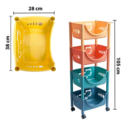 Carro Carrito Organizador Juguetes 4 Cajones Con Ruedas