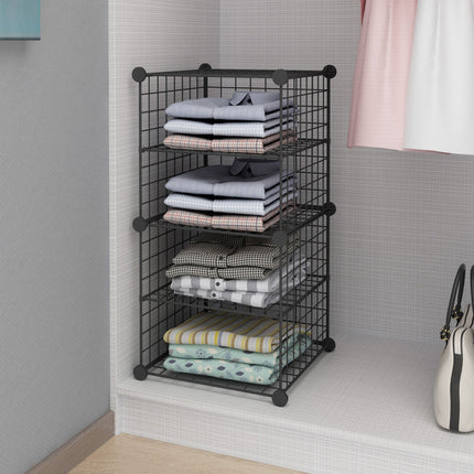 Mueble Estantería De Metal, 4 Estantes En Caja Negro