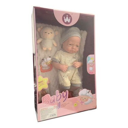 Bebe De Goma Realista Con Manta Y Accesorios 35cm Bebé Piel