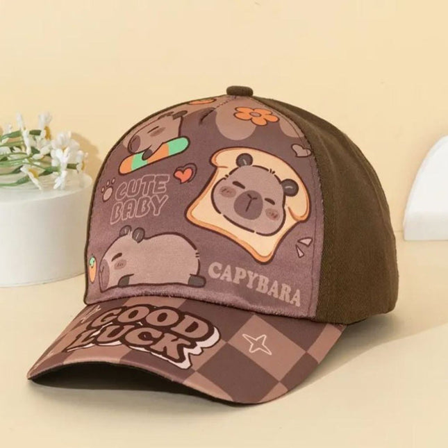 Gorro Infantil Con Visera. Carpincho Capibara Cgs00632 Marrón