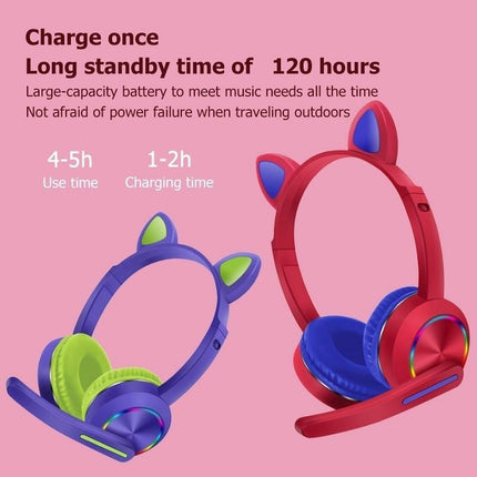 Auriculares Orejas De Gato  Con  Luz Led Y Micrófono  Varios