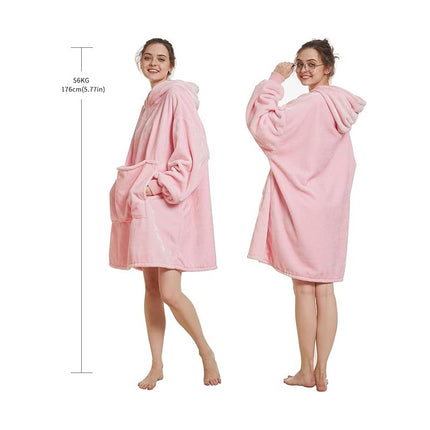 Manta Buzo Con Capucha Polar Rosado Unico Rosado