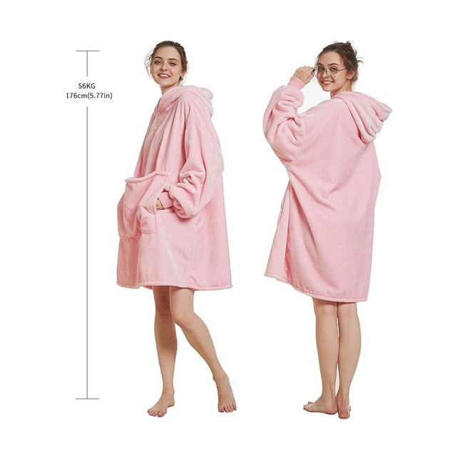 Manta Buzo Con Capucha Polar Rosado Unico Rosado