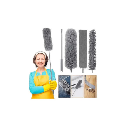 Plumero 3 En 1 Limpiador Extensible 2,8mts Techos Hogar Gris