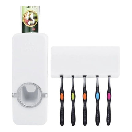 Dispensador Pasta Dental Y Porta Cepillo Practico