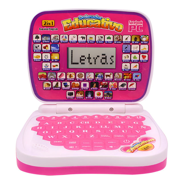 Computadora Infantil Didactica Con Sonido Rosa