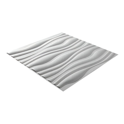 Revestimiento De Pared 3d Ondas En Línea Blanco 50 X 50 Cm Rayas Blanco