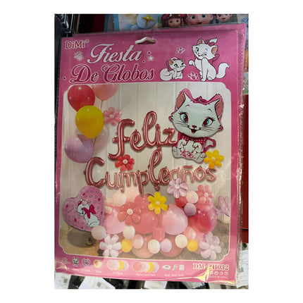 Kit De Cumpleaños De Gata Mariet Globos Y Decoracion