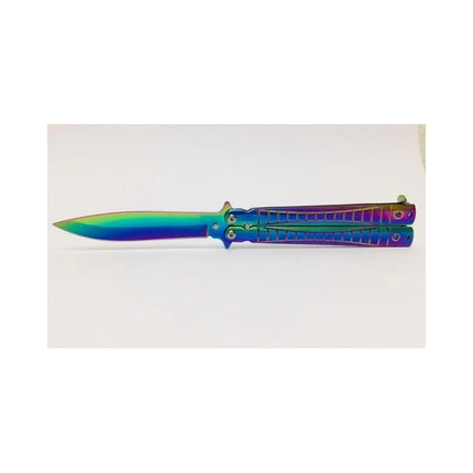 Navaja Mariposa De Gran Calidad Tornasolada De Bolsillo Rgb