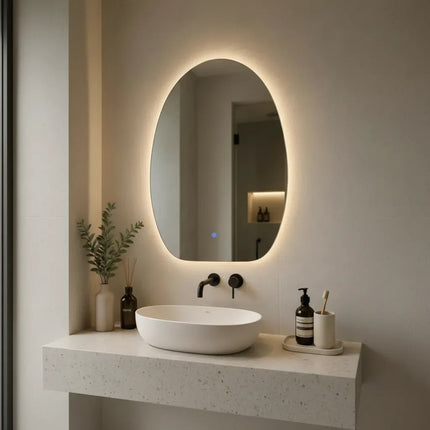 Espejo Ovalado Con Luz Led 120-240v 70x50cm. Chw03702 Espejo