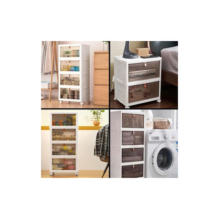 Cajonera Organizador 4 Cajones Apilable Tapa Ruedas B