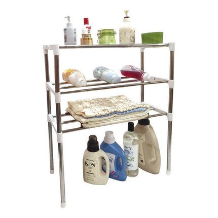 Mueble Organizador De Metal, Multiuso  3 Estantes Nuevo  Plateado