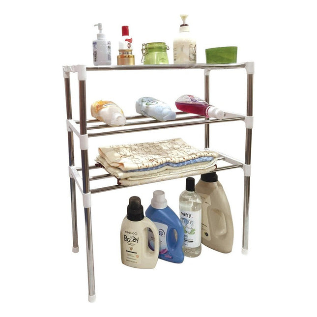 Mueble Organizador De Metal, Multiuso  3 Estantes Nuevo  Plateado