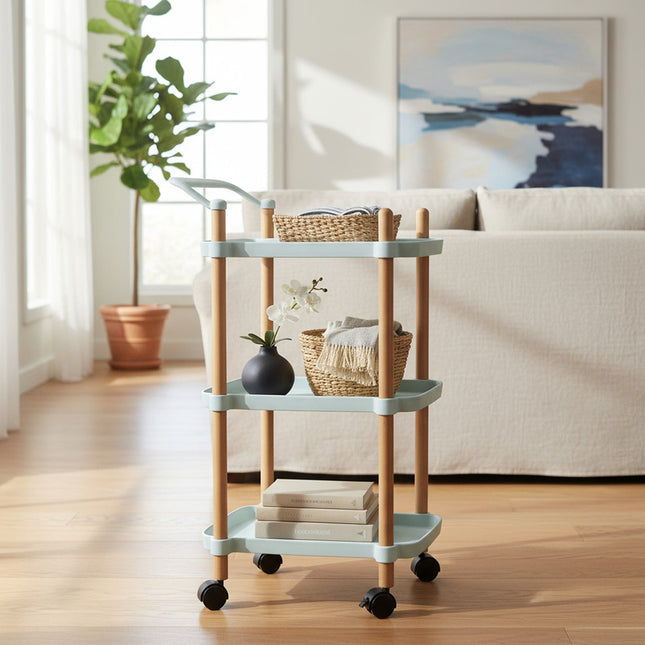 Mesa Carrito Organizador 3 Estantes Con Ruedas Blanco