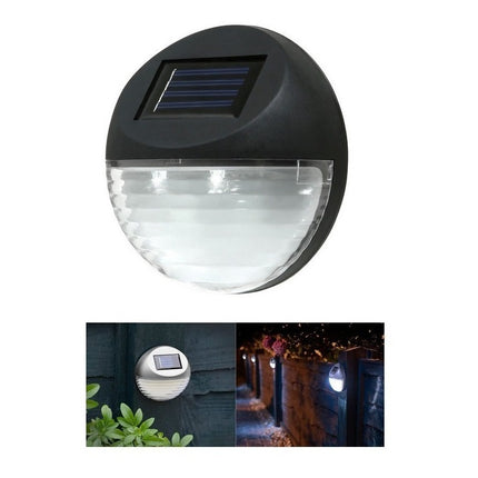 Lampara Solar Redondo Con  Sensor Celula Luz Farol  Blanco Blanco Frío