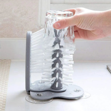 Lava Vasos Con Ventosas + Dispensador De Jabon Detergente Gris