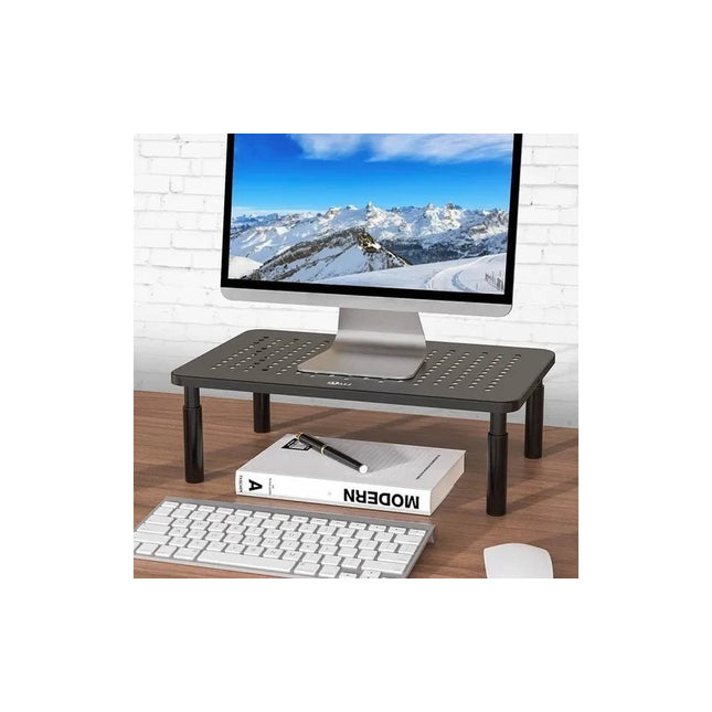 Base Soporte Stand Monitor Notebook Elevador Regulable  Negro