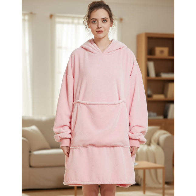 Manta Buzo Con Capucha Polar Rosado Unico Rosado