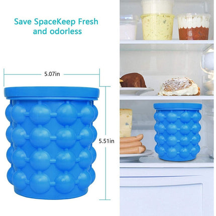 Hielera De Silicona Enfriador De Botellas Cubos De Hielo Azul