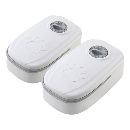 Dispensador Con Timer Para Mascotas 700 Ml Blanco