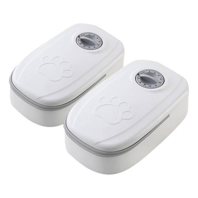 Dispensador Con Timer Para Mascotas 700 Ml Blanco