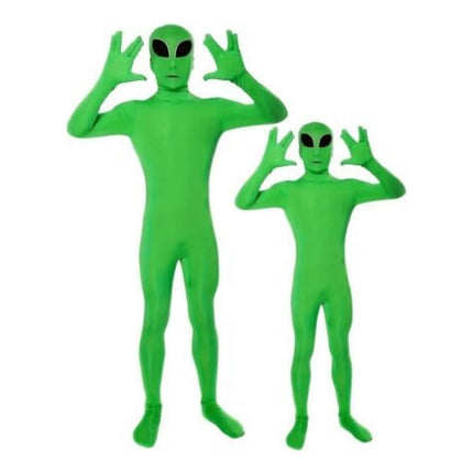 Disfraz De Alien  Niño Fiestas Temáticas Halloween Verde M