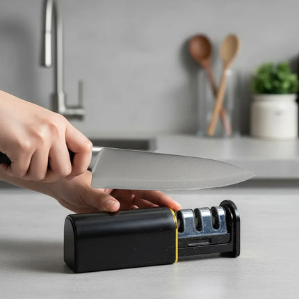 Afilador De Cuchillo Retractil Compacto Nuevo Modelo Negro