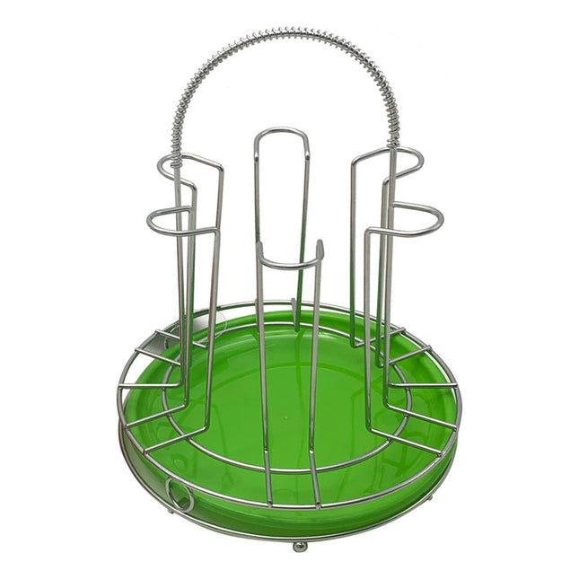 Escurridor Metal X 6 Vasos Con Bandeja Plastico Circular  Varios