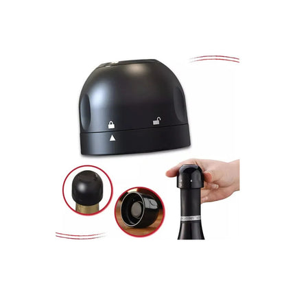 Tapón Para Botellas De Vino Bebidas Tapa Al Vacío Negro