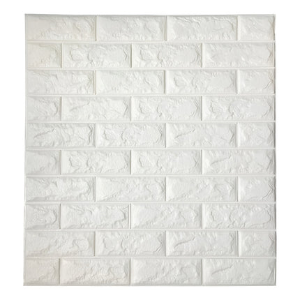 Ladrillo  Pared Autoadhesiva 70x77cm Blanco X10