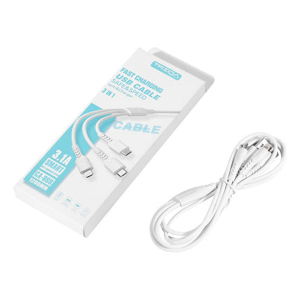 Cable Carga Celular  Treqa 1.2 M 3 En 1 Ca-686 V