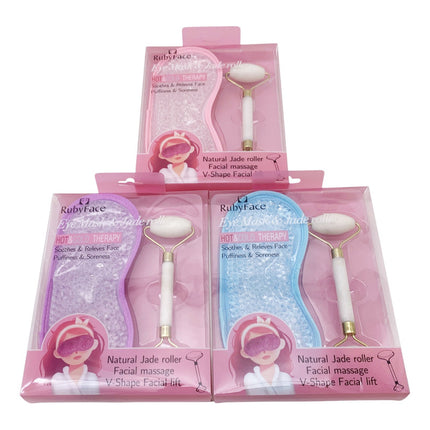 Rodillo Jade Masajeador + Antifaz Con Gel Refrescante V