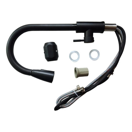 Canilla Monocomando Extensible Flexible  Negra Negro