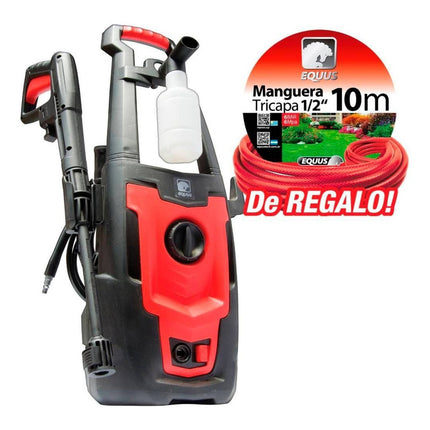 Hidrolavadora Equus 100 Bar + Manguera De 10m De Regalo Rojo