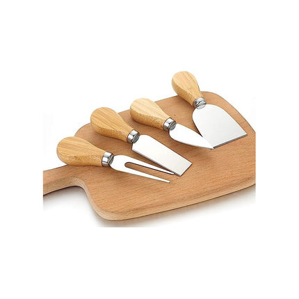 Cortador Cuchillo Y Utensilios Para Queso X4 Cubiertos En Ca Marrón