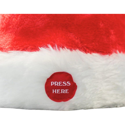 Gorro Papa Noel Eléctrico Musical Navidad Pila Aa Rojo