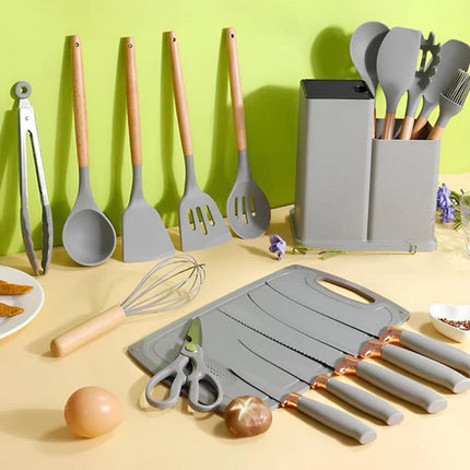 Utensilios Cocina Silicona Espátulas Brochas Cuchillos 19 Pc