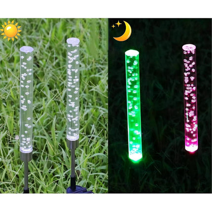 Estaca Solar Led Rgb Cilíndrica Para Jardín Rgb