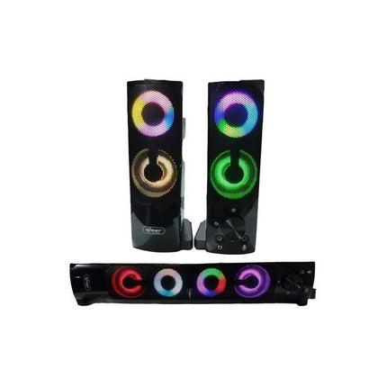 Parlante Pc Kp6040 Opcion Barra De Sonido Con Lus Led Y Usb
