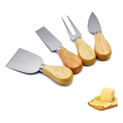Cortador Cuchillo Y Utensilios Para Queso X4 Cubiertos En Ca Marrón
