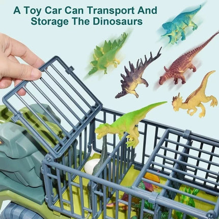 Camion De Transportador P/15 Dinosaurios Juguete Regalo Niño Dinosaurio Verde