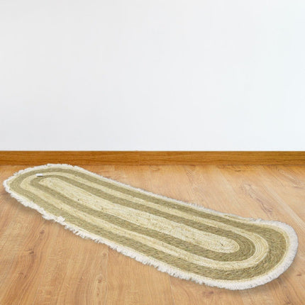 Alfombra Ovalada Tejida De Yute 45x145cm. Chw2429 1.45 M 45 Cm