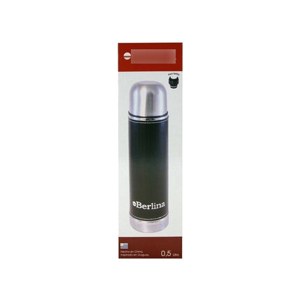 Termo 500cc Bala Forrado Color Negro, Pico Botón, Base Antid Negro