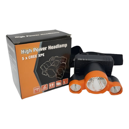 Linterna De Cabeza Minero Vincha Linterna Minero Triple Xpe Blanco Negro
